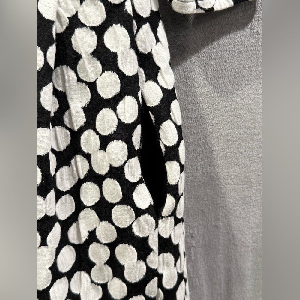 Betsy Johnson Black White Polka Dot 3/4 Sleeve Above Knee Dress Pockets Size 10 - Picture 10 of 13